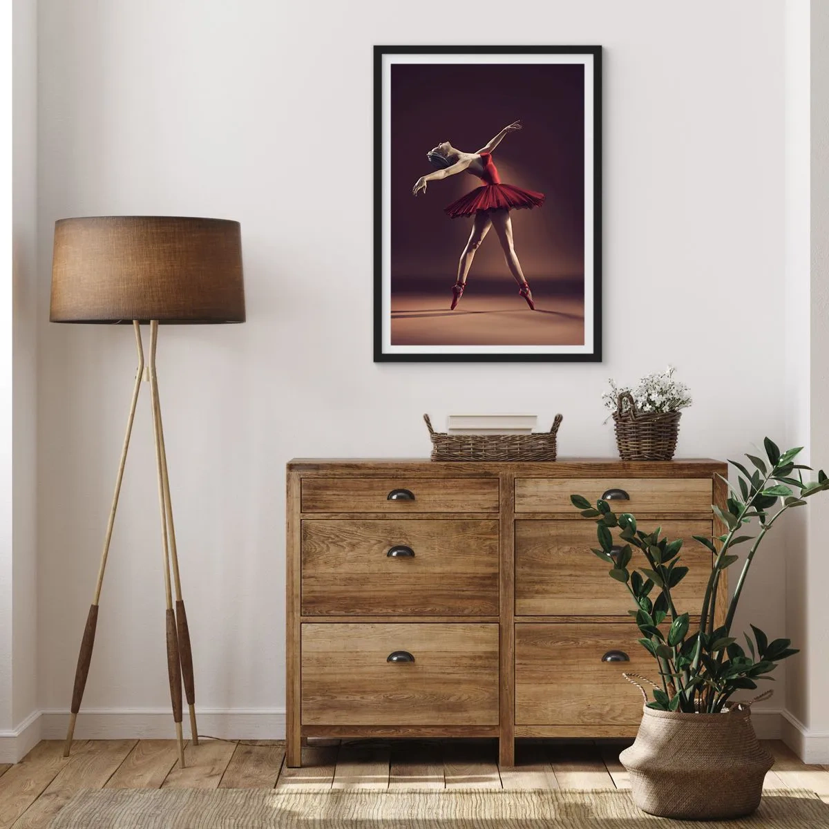 Poster in een zwarte lijst - Een prima ballerina - 40x50 cm
