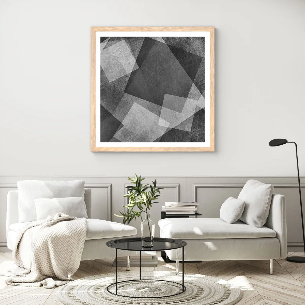 Een poster in een licht eiken lijst - Het eeuwige symbool van duurzaamheid en orde - 50x50 cm