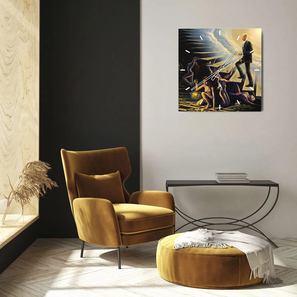 Wandklok - Klok - Danteske reis naar het licht - 30x30 cm