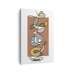 Schilderen op canvas - Abstractie die het glimlachen waard is - 80x120 cm