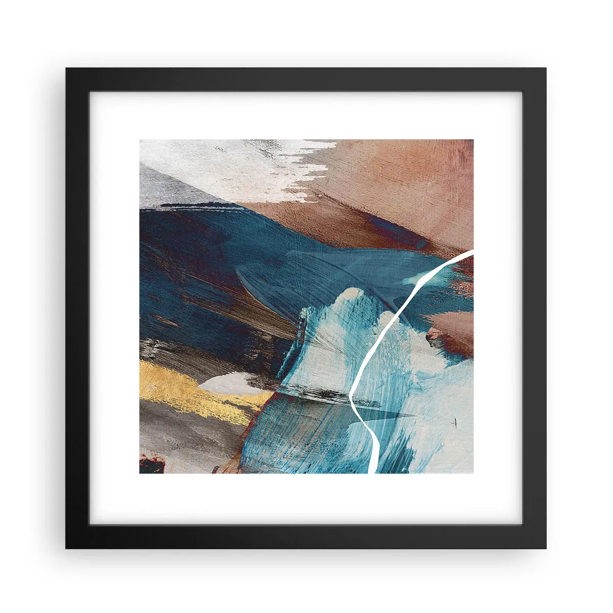 Poster in een zwarte lijst - Met panache en energie - 30x30 cm