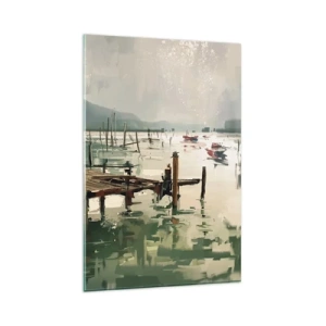 Schilderen op glas - Gedrenkt in een gesmolten maan - 80x120 cm