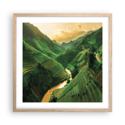 Een poster in een licht eiken lijst - Vietnamese vallei - 50x50 cm
