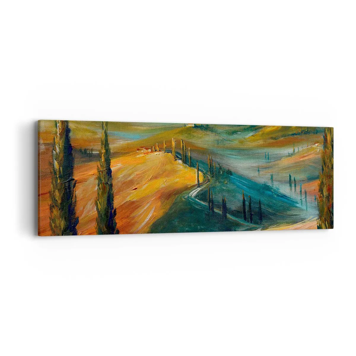 Schilderen op canvas - Toscaans landschap - 90x30 cm
