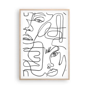 Een poster in een licht eiken lijst - In verwarde emoties - 70x100 cm