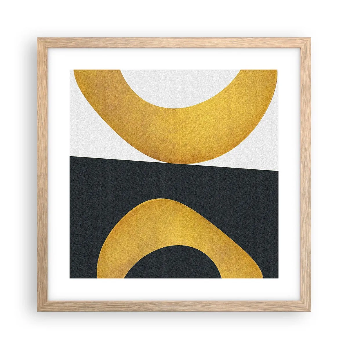 Een poster in een licht eiken lijst - Ten eerste: goud - 40x40 cm