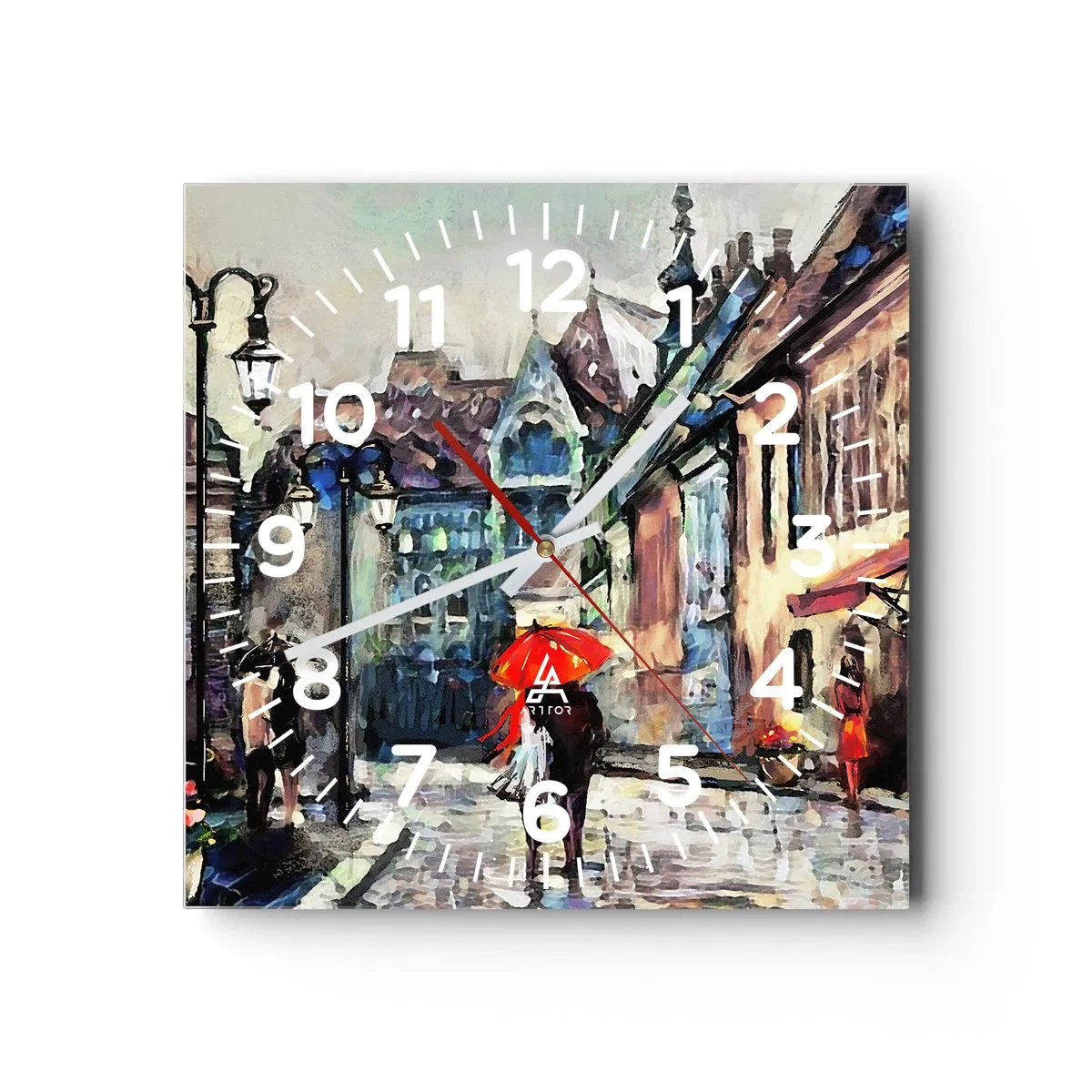 Wandklok - Klok - Regen voor twee - 30x30 cm