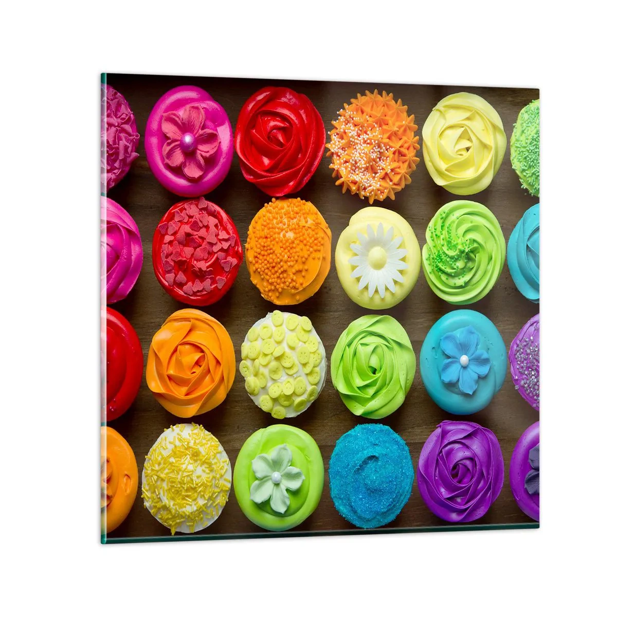 Schilderen op glas - Elk anders - allemaal lekker - 40x40 cm