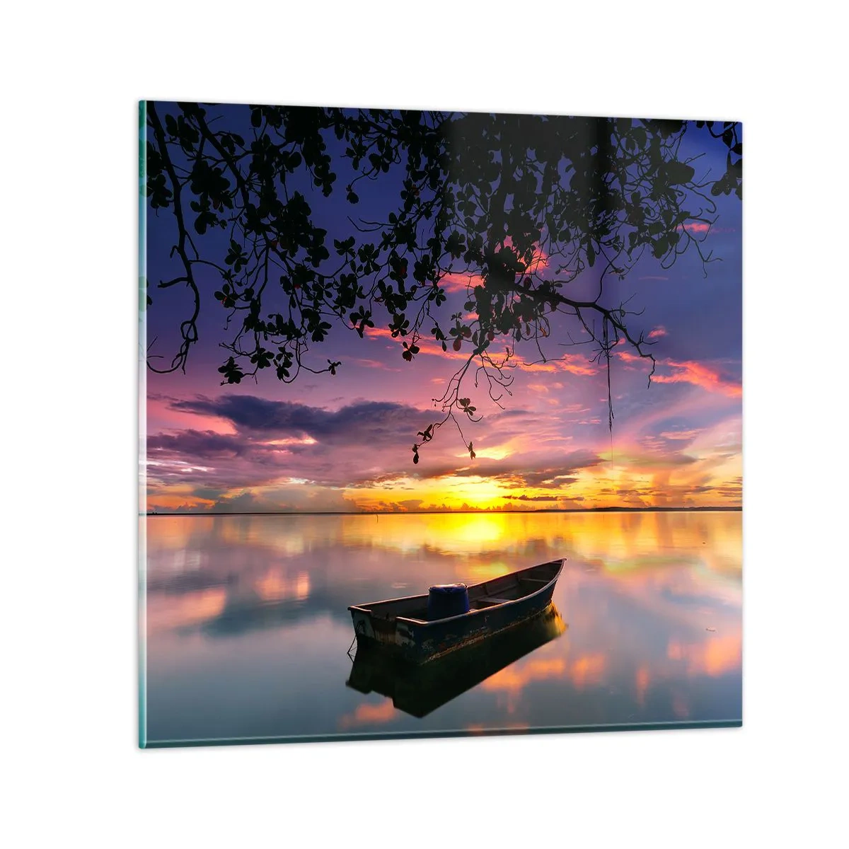 Schilderen op glas - "Je lijkt midden in de lucht te hangen..." - 70x70 cm