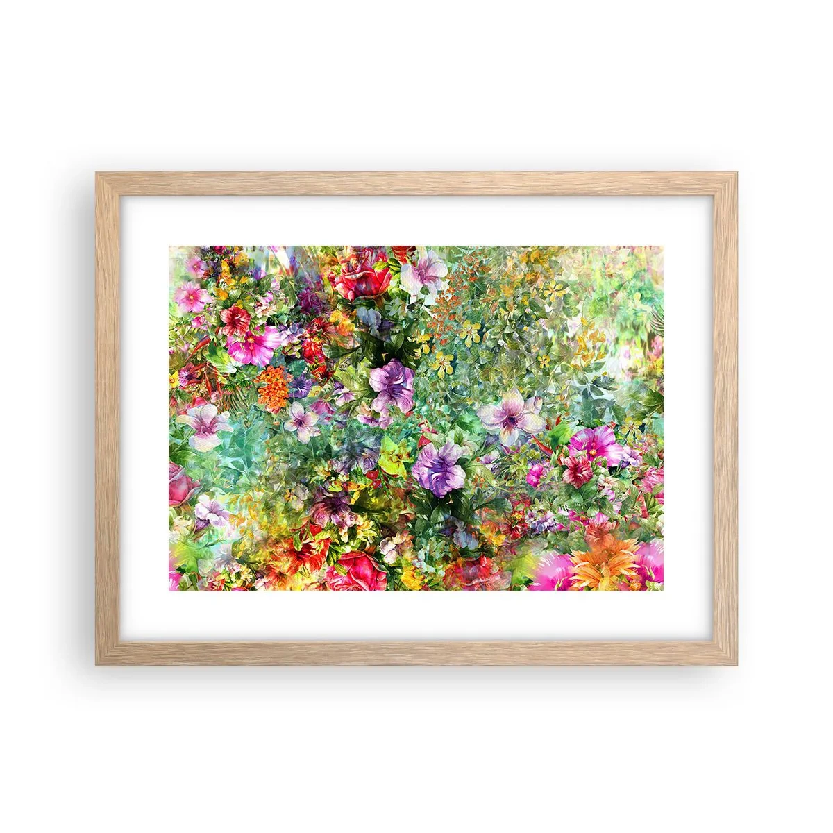 Een poster in een licht eiken lijst - In bloemen voor verderf - 40x30 cm