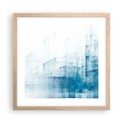 Een poster in een licht eiken lijst - Hoe ruimte geworden is - 40x40 cm