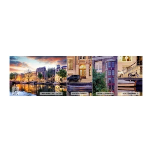 Fotobehang Monster Premium Canvas - Ingetogen en serene Nederlandse schoonheid - Stad, Architectuur, Amsterdam - 100x30 cm