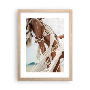 Een poster in een licht eiken lijst - Een priesteres van de zon - 30x40 cm