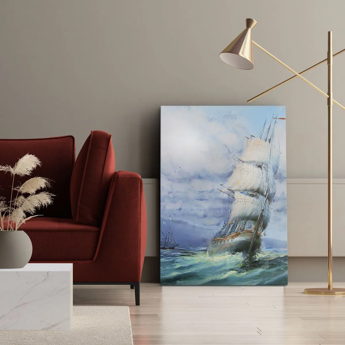 Schilderen op canvas - Goede wind - 55x100 cm