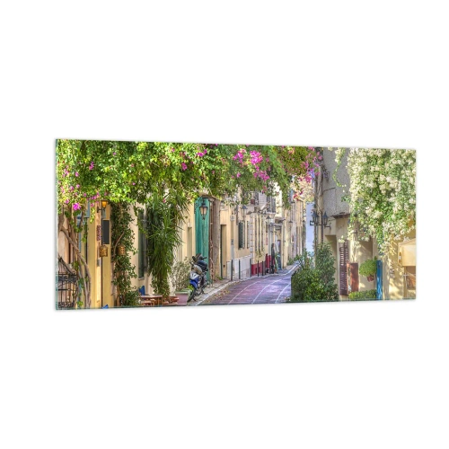 Schilderen op glas - Bloeiende steeg - 100x40 cm