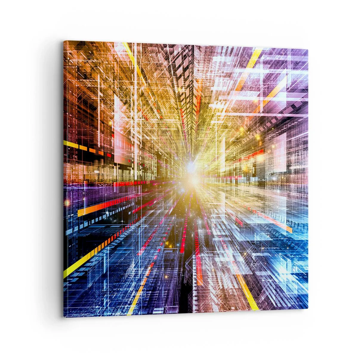 Schilderen op canvas - Lichtgevende gang - 60x60 cm