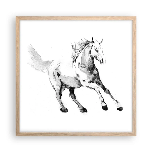 Een poster in een licht eiken lijst - Ongetemde ziel - 50x50 cm