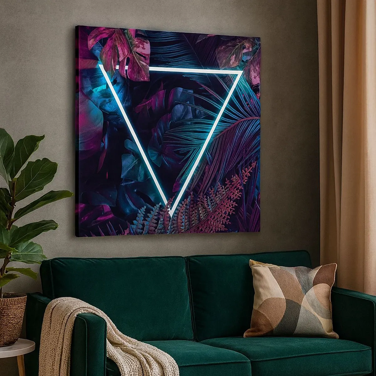 Schilderen op canvas - Disco-achtige tuin - 30x30 cm