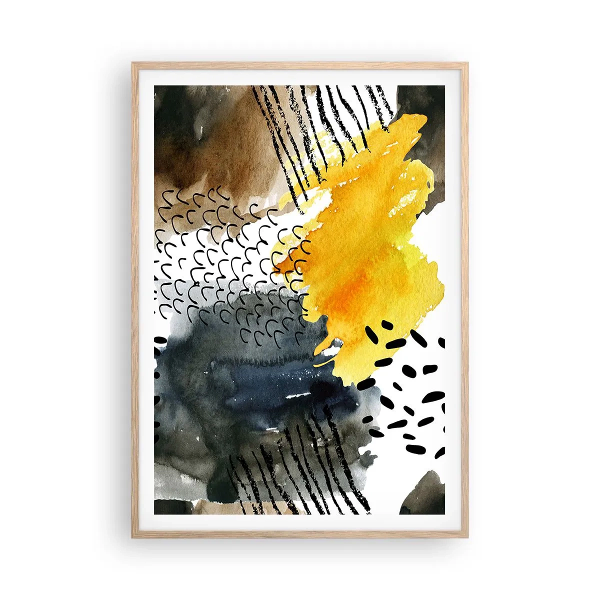 Een poster in een licht eiken lijst - Een ontmoeting van de elementen - 70x100 cm