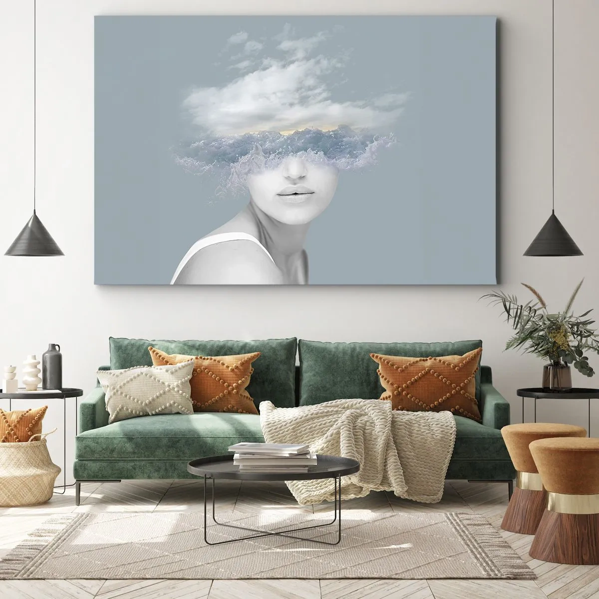Schilderen op canvas - Met hoofd in de wolken - 120x80 cm