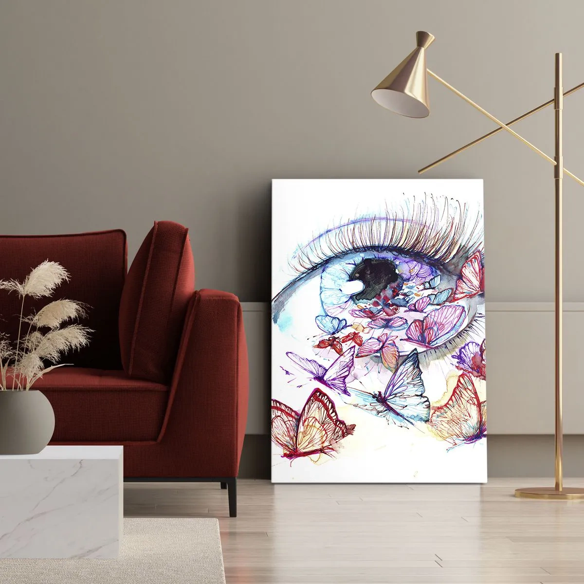 Schilderen op canvas - Sprookjesachtige ogen charme - 65x120 cm