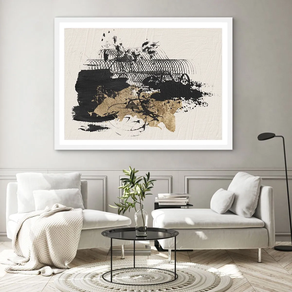 Poster in een witte lijst - Compositie met passie - 50x40 cm