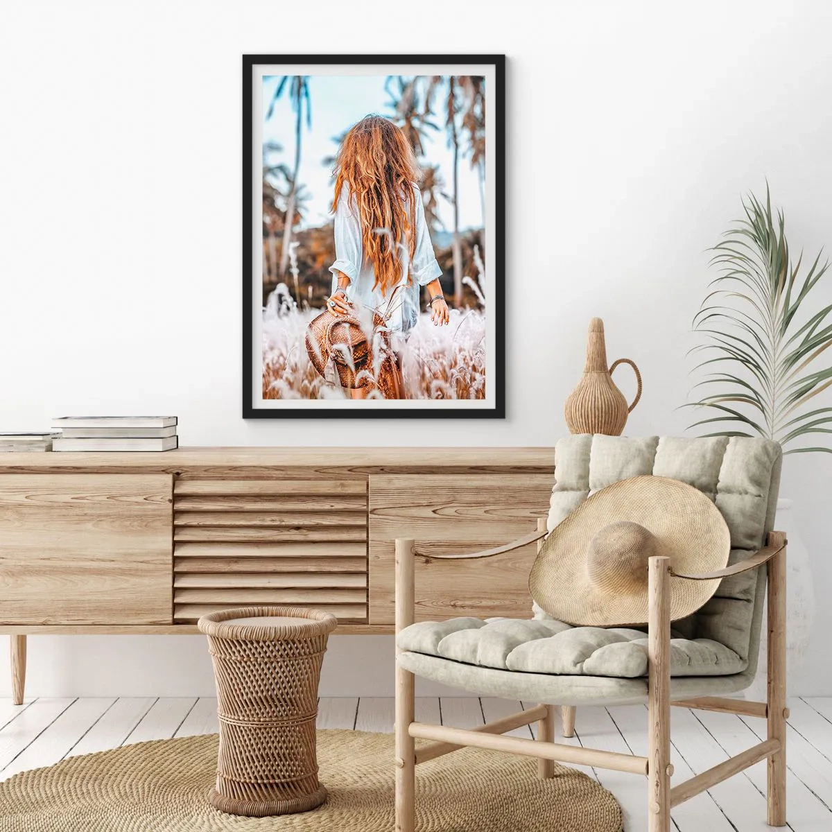 Poster in een zwarte lijst - Geboren uit graspluis - 30x40 cm