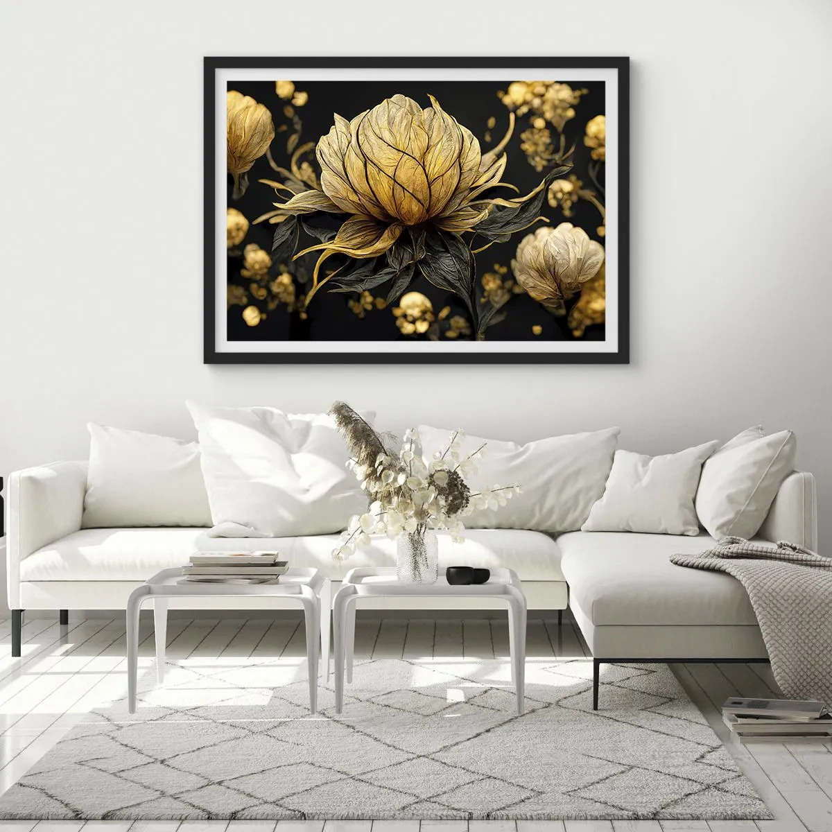 Poster in een zwarte lijst - Subtiele kwetsbaarheid - 100x70 cm