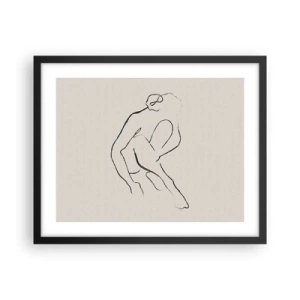 Poster in een zwarte lijst - Intieme schets - 50x40 cm