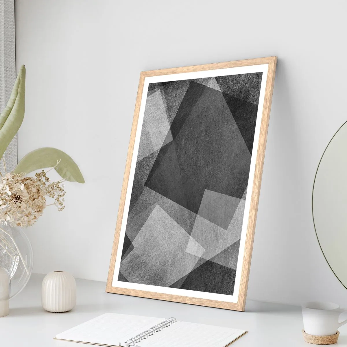 Een poster in een licht eiken lijst - Het eeuwige symbool van duurzaamheid en orde - 30x40 cm