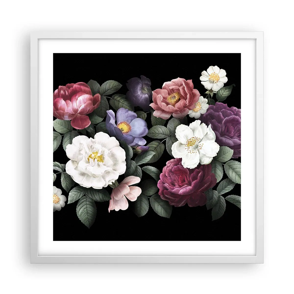 Poster in een witte lijst - Uit de Engelse tuin - 50x50 cm