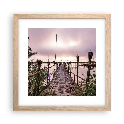 Een poster in een licht eiken lijst - Rust en stilte van Azië - 30x30 cm