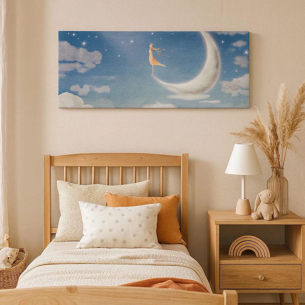 Schilderen op canvas - Blauwe verleidster - 100x40 cm