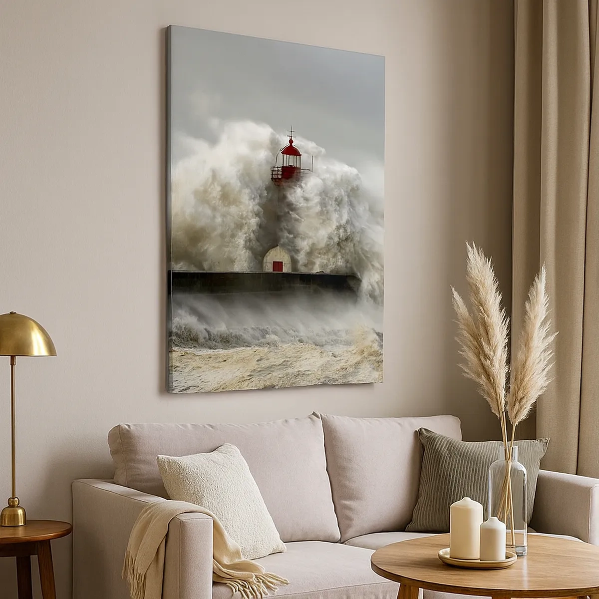 Schilderen op canvas - De woede van de oceaan - 50x70 cm