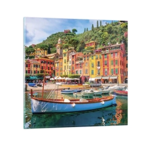Schilderen op glas - Italiaanse ochtend - 70x70 cm