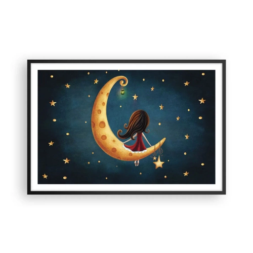 Poster in een zwarte lijst - Een keer… - 91x61 cm