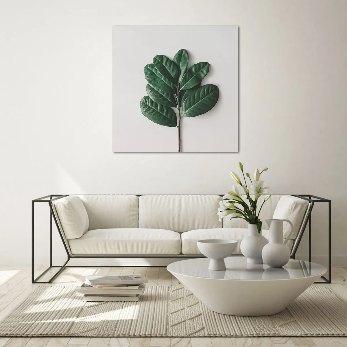 Schilderen op glas - Een tekening van de pure natuur - 70x70 cm