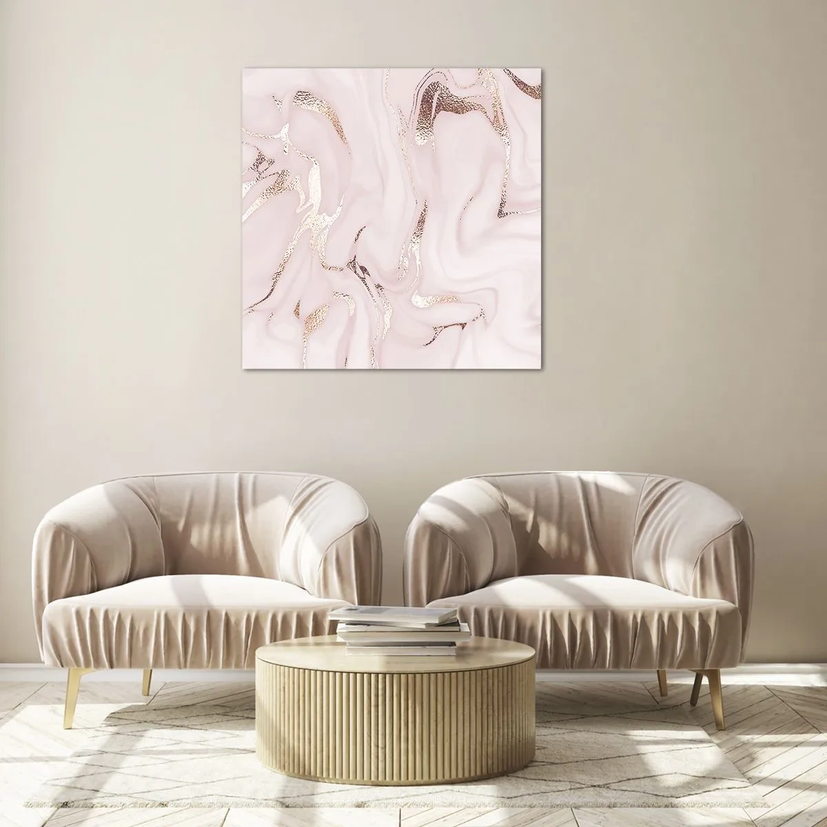 Schilderen op glas - In een roze sjaal - 40x40 cm