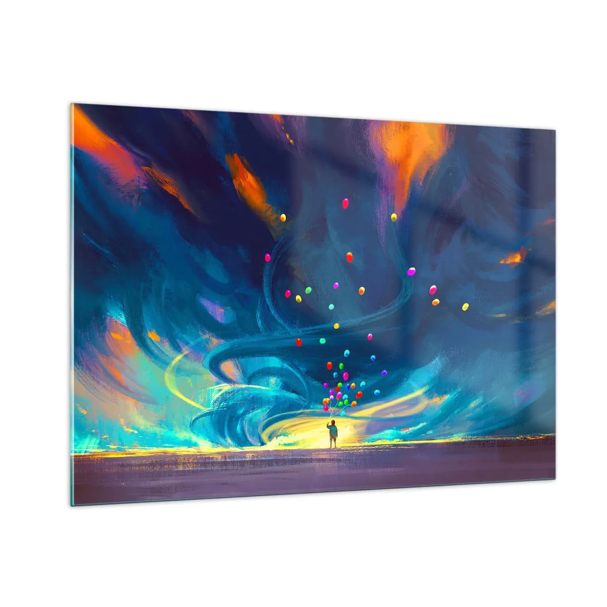 Schilderen op glas - Naar de blauwe wind - 100x70 cm