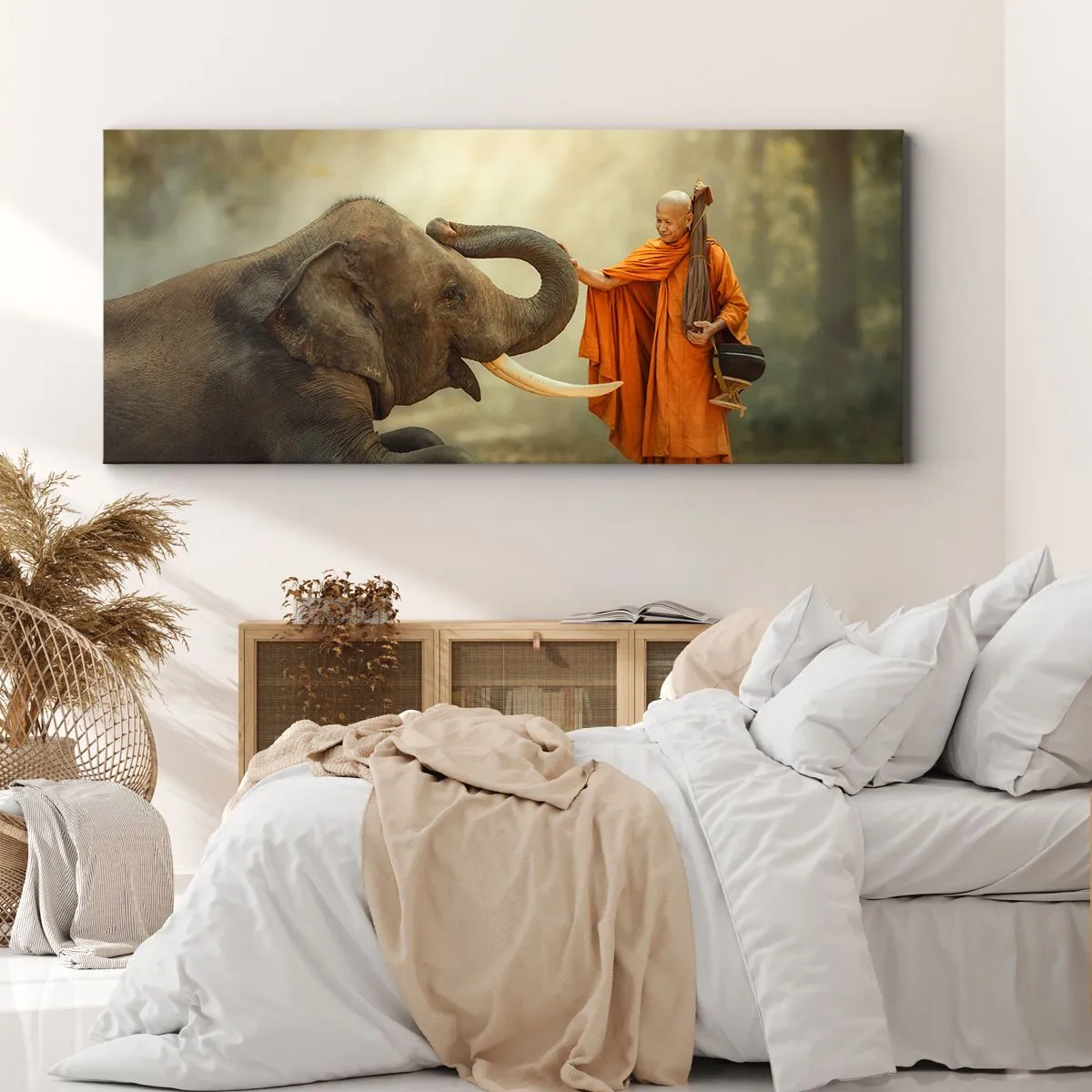 Schilderen op canvas - Ontmoeting tijdens een reis - 140x50 cm