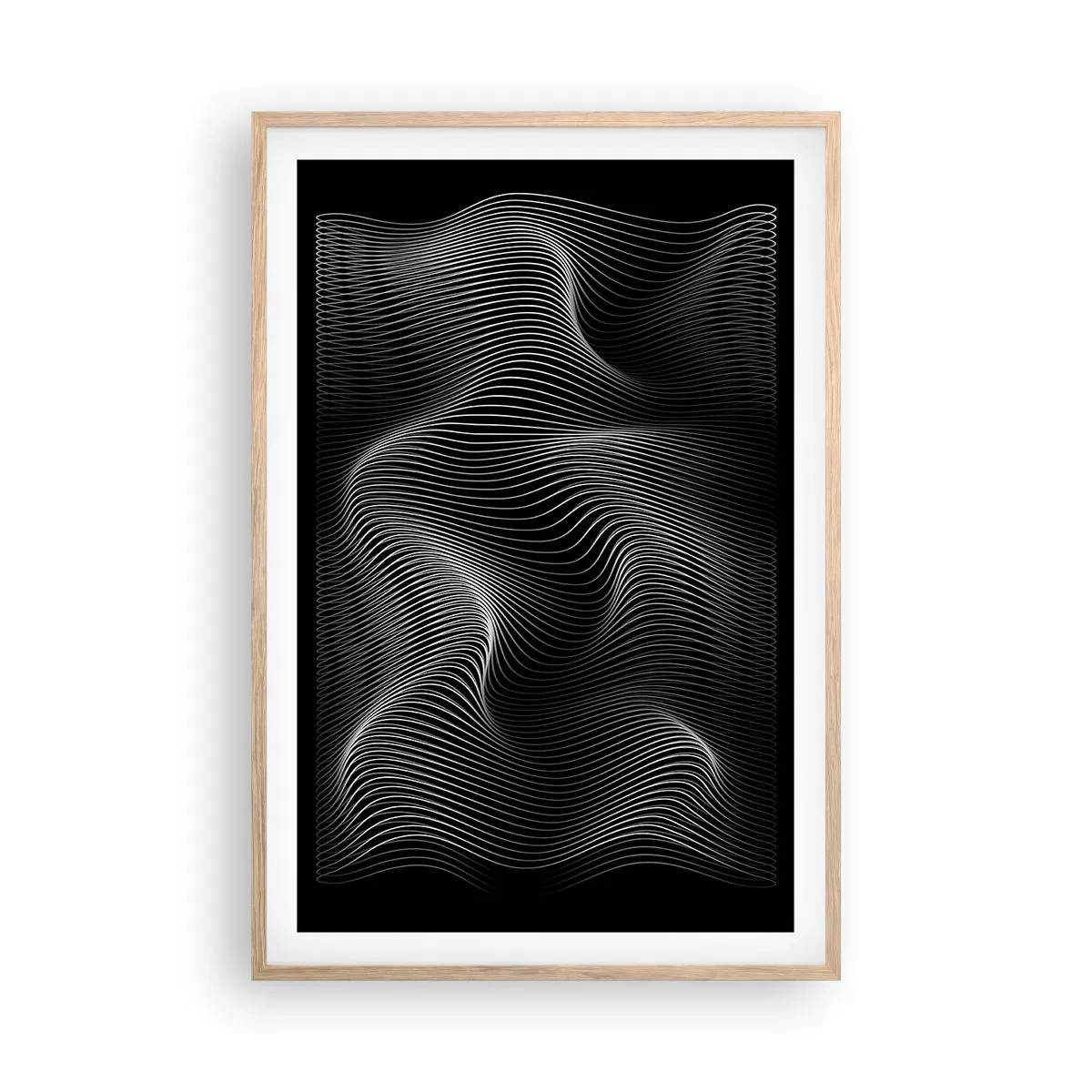Een poster in een licht eiken lijst - Dans van licht in de ruimte - 61x91 cm