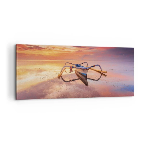 Schilderen op canvas - De rust van een tropische avond - 100x40 cm