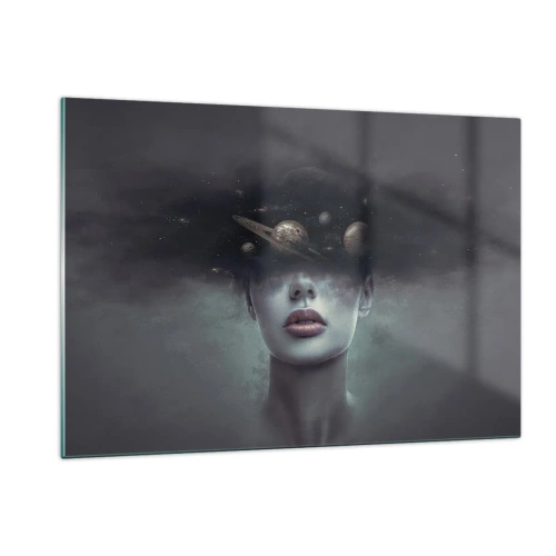 Schilderen op glas - En de planeten worden gek... - 120x80 cm