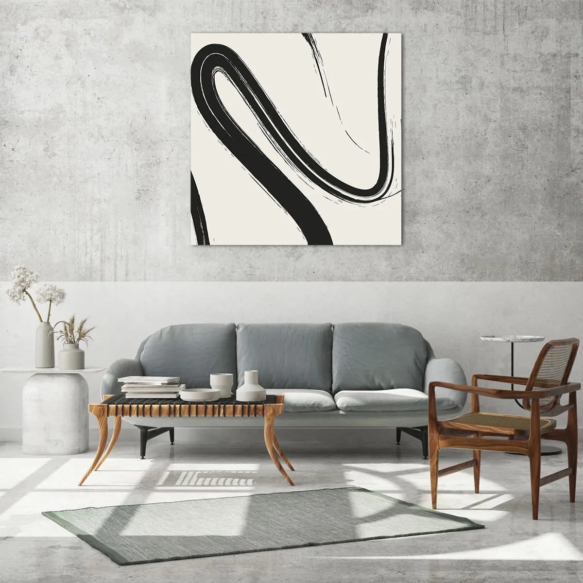 Schilderen op glas - Zwart-wit eigenzinnigheid - 60x60 cm