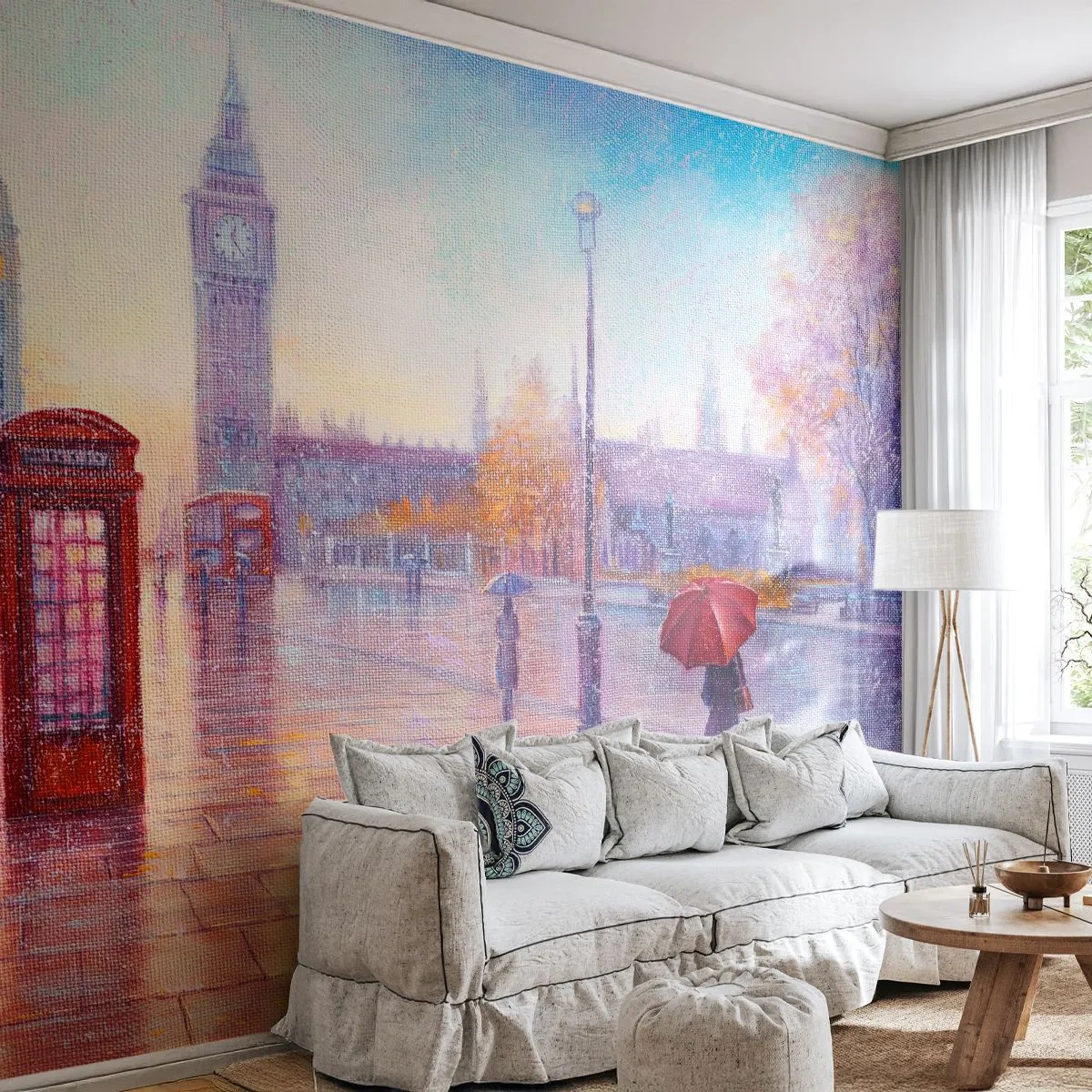 Zelfklevend Fotobehang Deluxe Sticker - Herfstdag in Londen - Stad, Londen, Architectuur - 250x175 cm