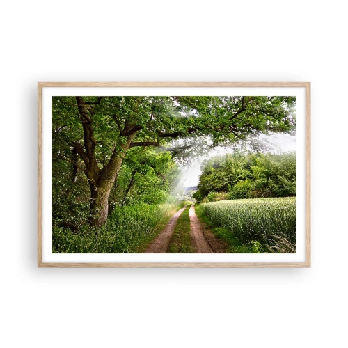 Een poster in een licht eiken lijst - Et in Arcadia ego - 91x61 cm