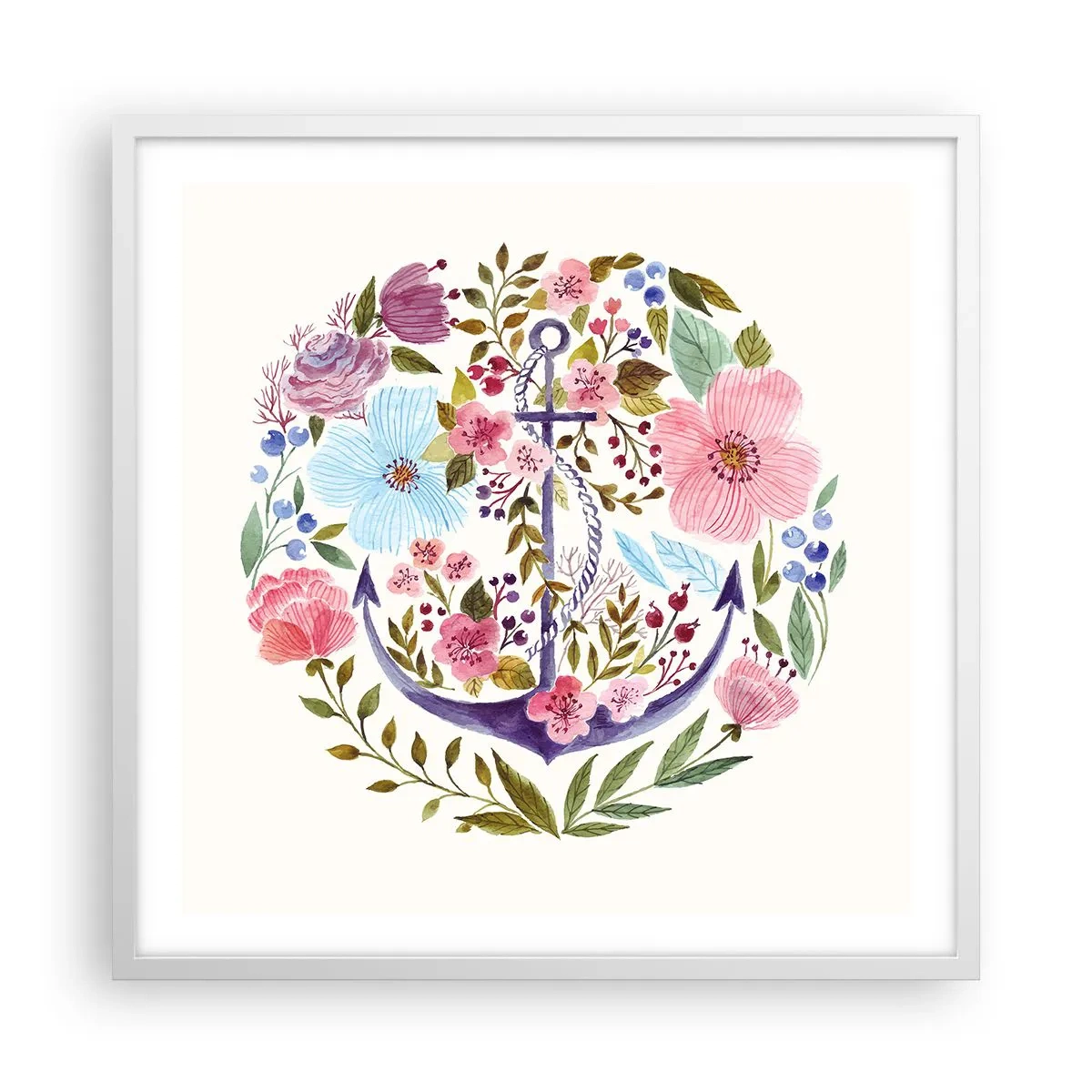 Poster in een witte lijst - Goede droom van zeeman - 60x60 cm