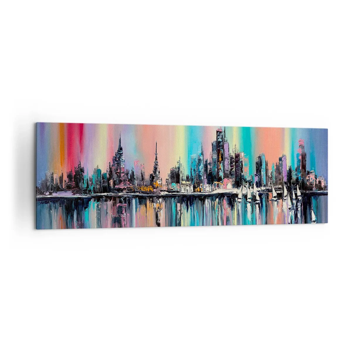 Schilderen op canvas - Om in het licht van de nacht te vallen - 160x50 cm