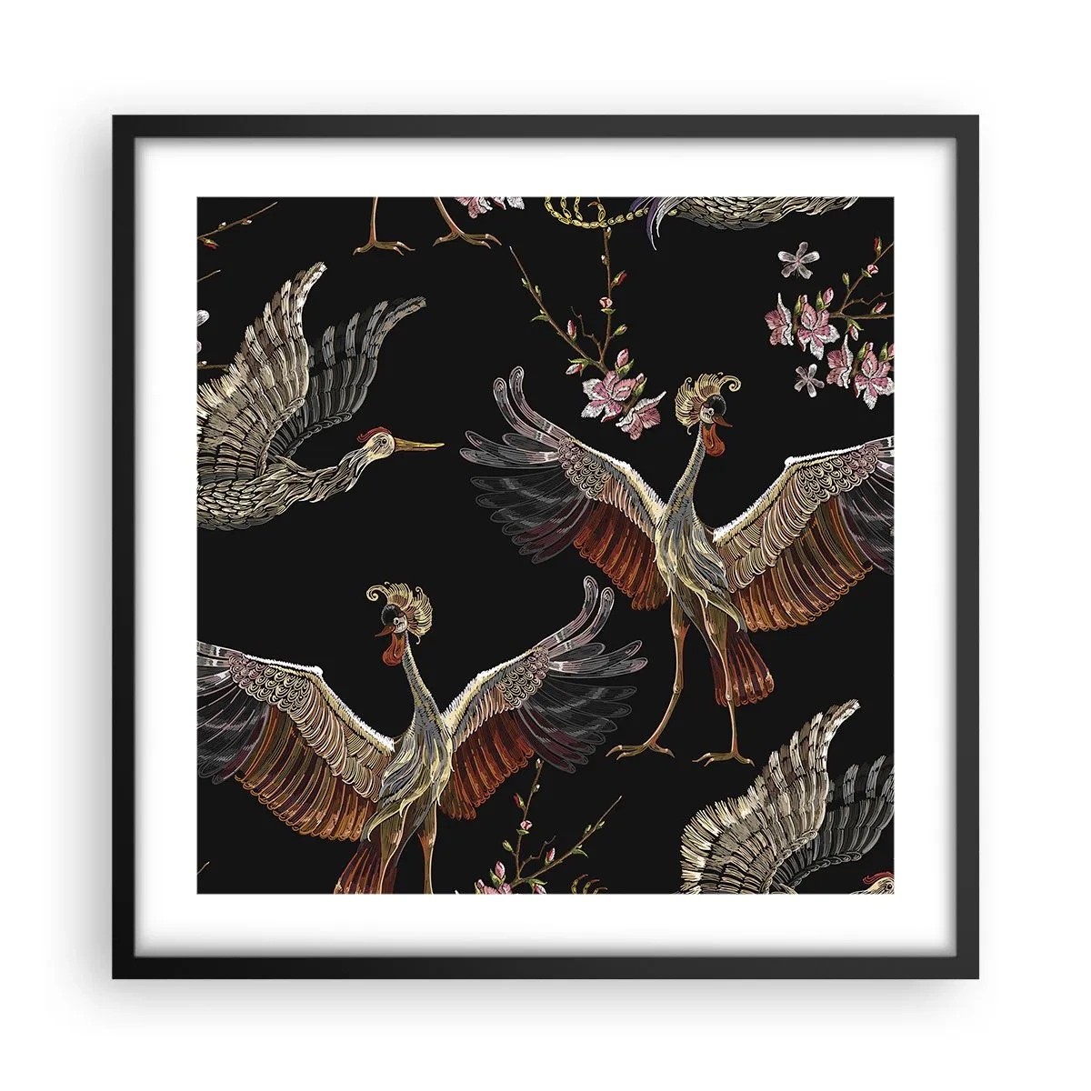 Poster in een zwarte lijst - Een sprookjesvogel - 50x50 cm