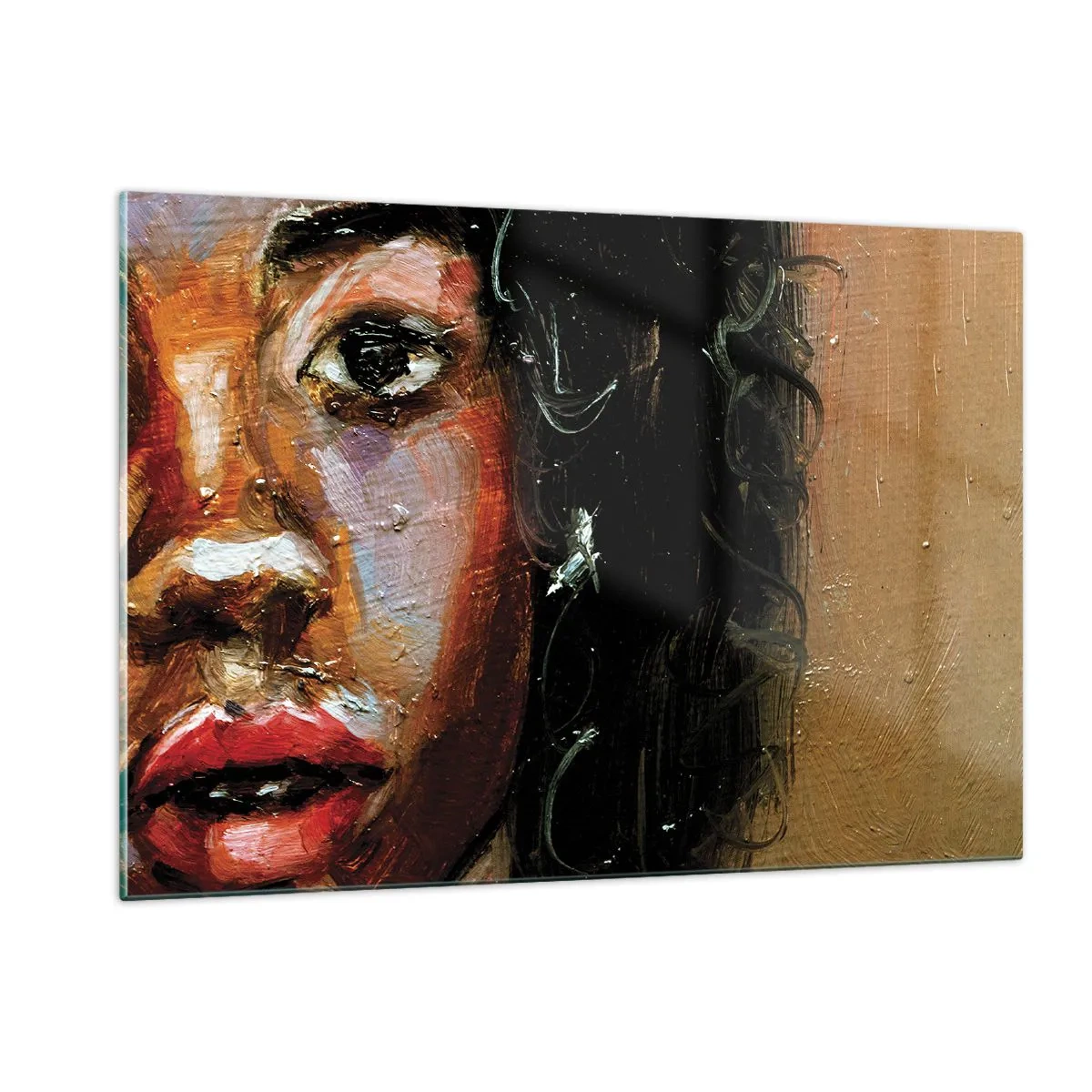 Schilderen op glas - Zwart en gloed - 120x80 cm